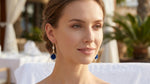 Purple Rose Mesh Flower Drop Earrings