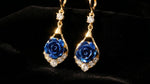 Purple Rose Mesh Flower Drop Earrings