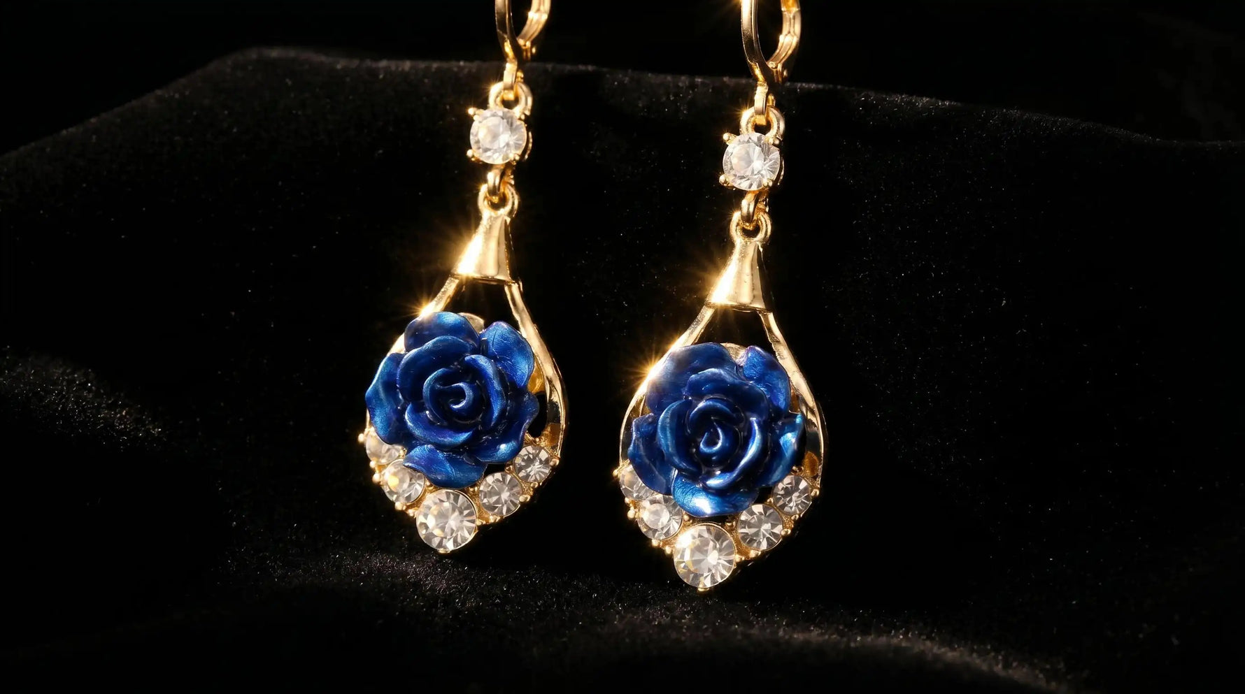 Purple Rose Mesh Flower Drop Earrings