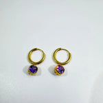 Purple Square Earrings