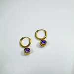 Purple Square Earrings