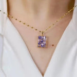 Purple Square Necklace