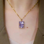 Purple Square Necklace