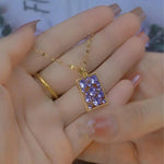 Purple Square Necklace