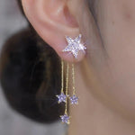 Purple Star Tassel Drop Earrings