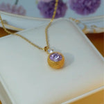 Purple Teardrop Crystal Necklace