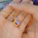 Purple Teardrop Crystal Necklace