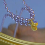 Purple Teardrop Durian Pearl Necklace