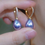 Purple Teardrop Earrings