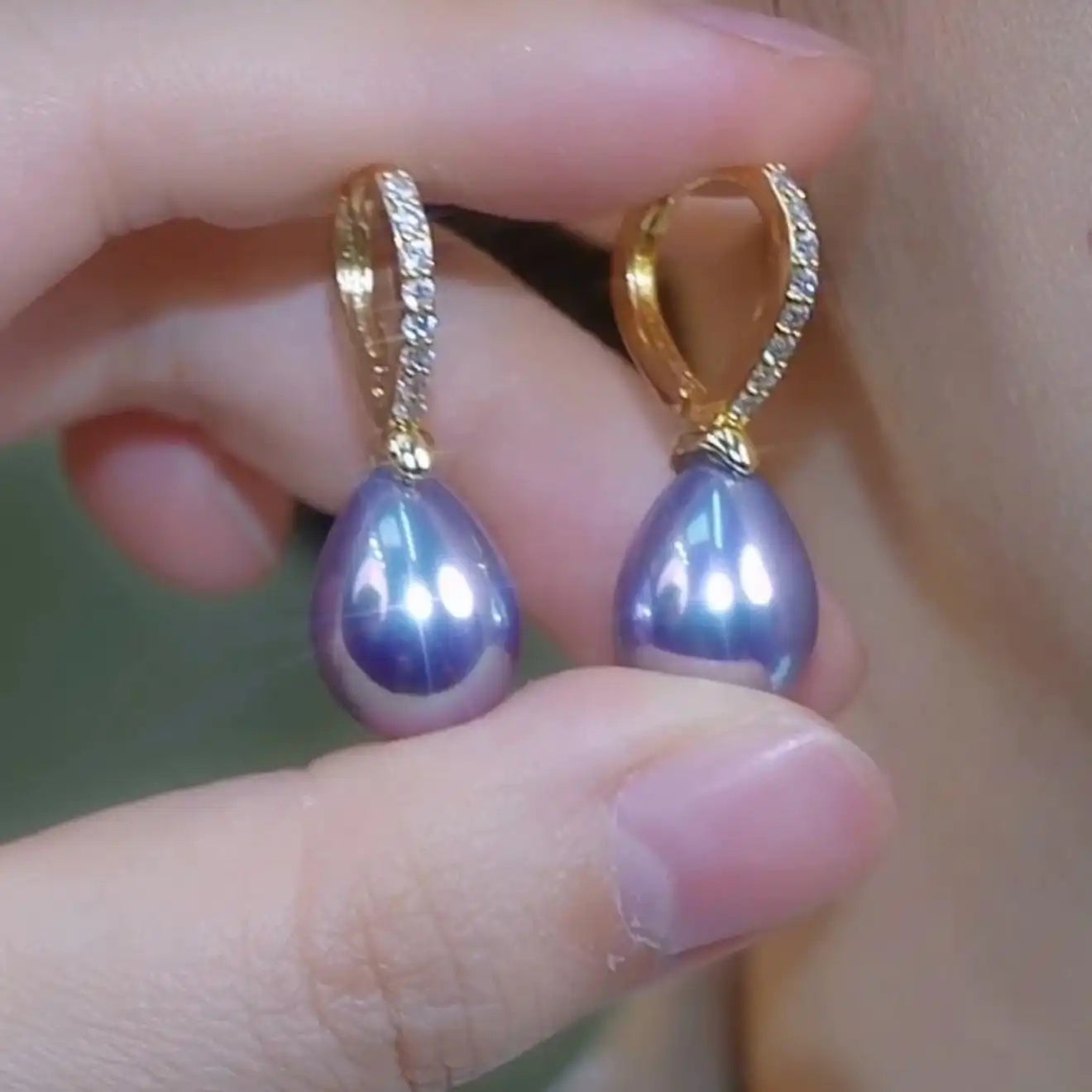 Purple Teardrop Earrings