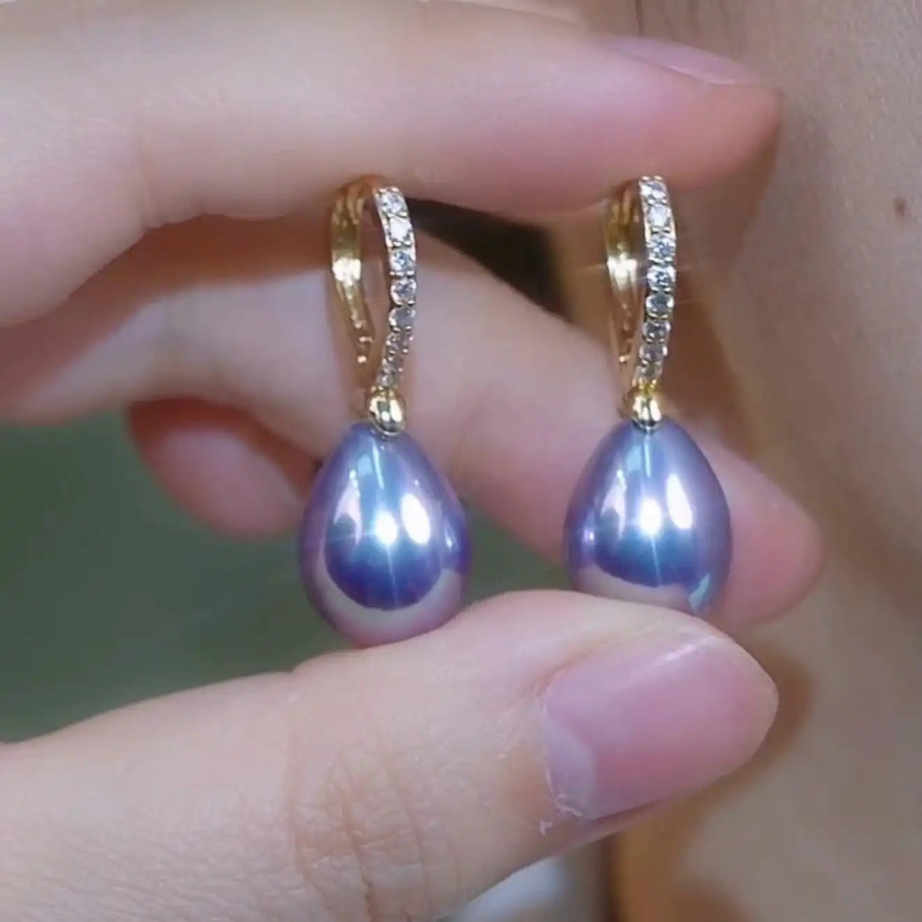 Purple Teardrop Earrings