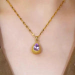 Purple Teardrop Necklace