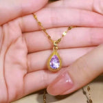 Purple Teardrop Necklace