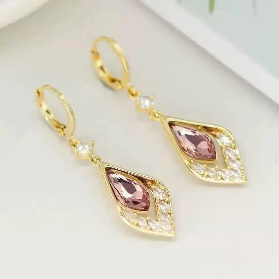 Purple Teardrop Tassel Drop Earrings