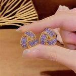 Purple Triangle Stud Earrings