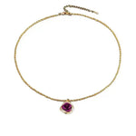 Purple Vintage Rose Sweater Chain Necklace