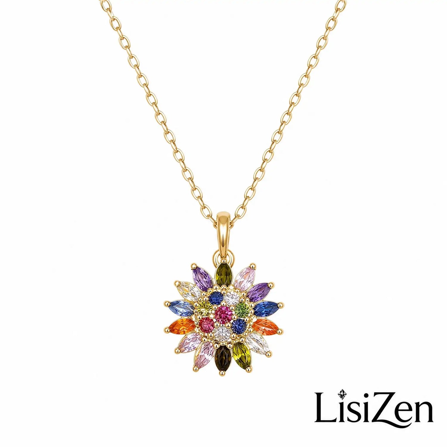 Rainbow Flower Necklace