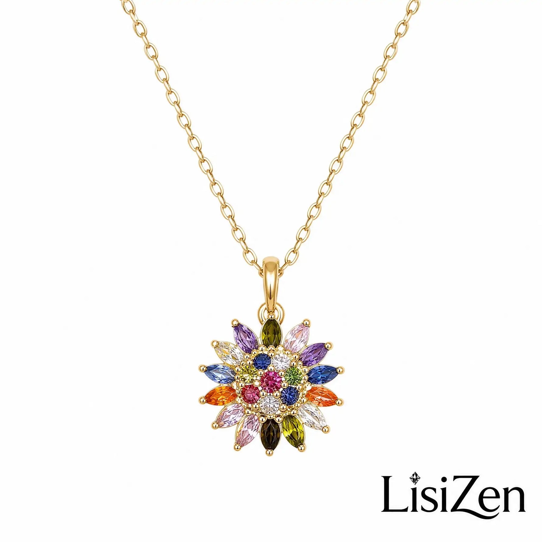 Rainbow Flower Necklace