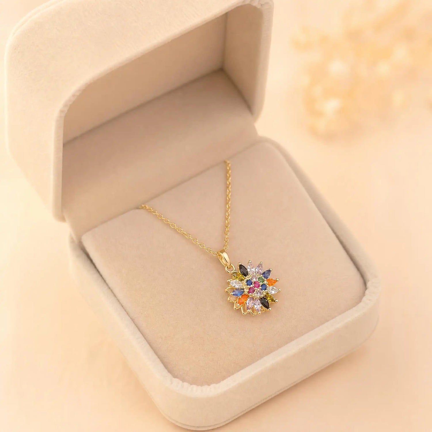 Rainbow Flower Necklace