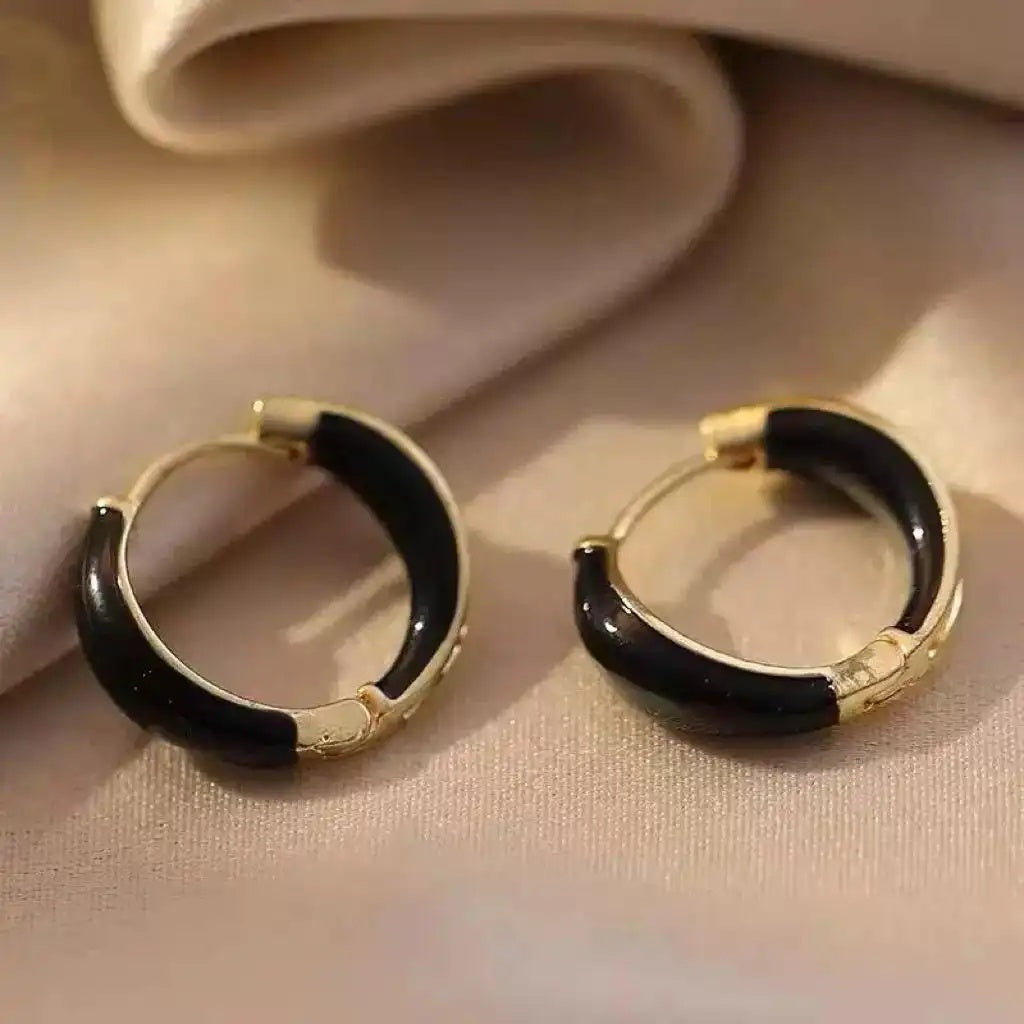 Real Gold Retro Round Hoop Earrings