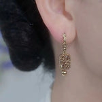 Rectangular Crystal Bar Drop Earrings