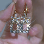 Rectangular Crystal Frame Drop Earrings