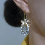 Rectangular Crystal Frame Drop Earrings