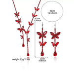Red Butterfly Crystal Drop Earrings
