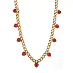 Red Crystal Station Necklace