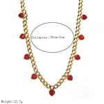 Red Crystal Station Necklace