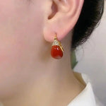 Red Enamel Crystal Earrings