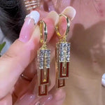 Red Enamel Geometric Earrings