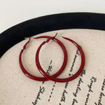 Red Enamel Hoop Earrings