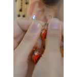 Red Flocking Rose Earrings