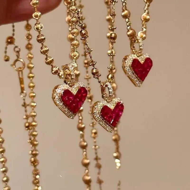 Red Heart Pendant Necklace