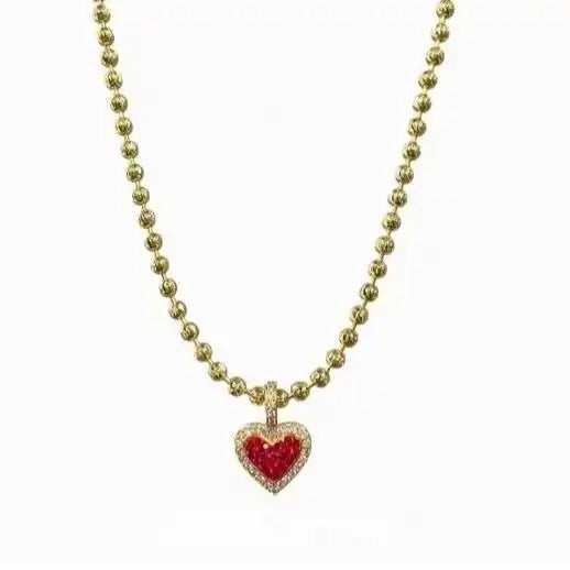 Red Heart Pendant Necklace
