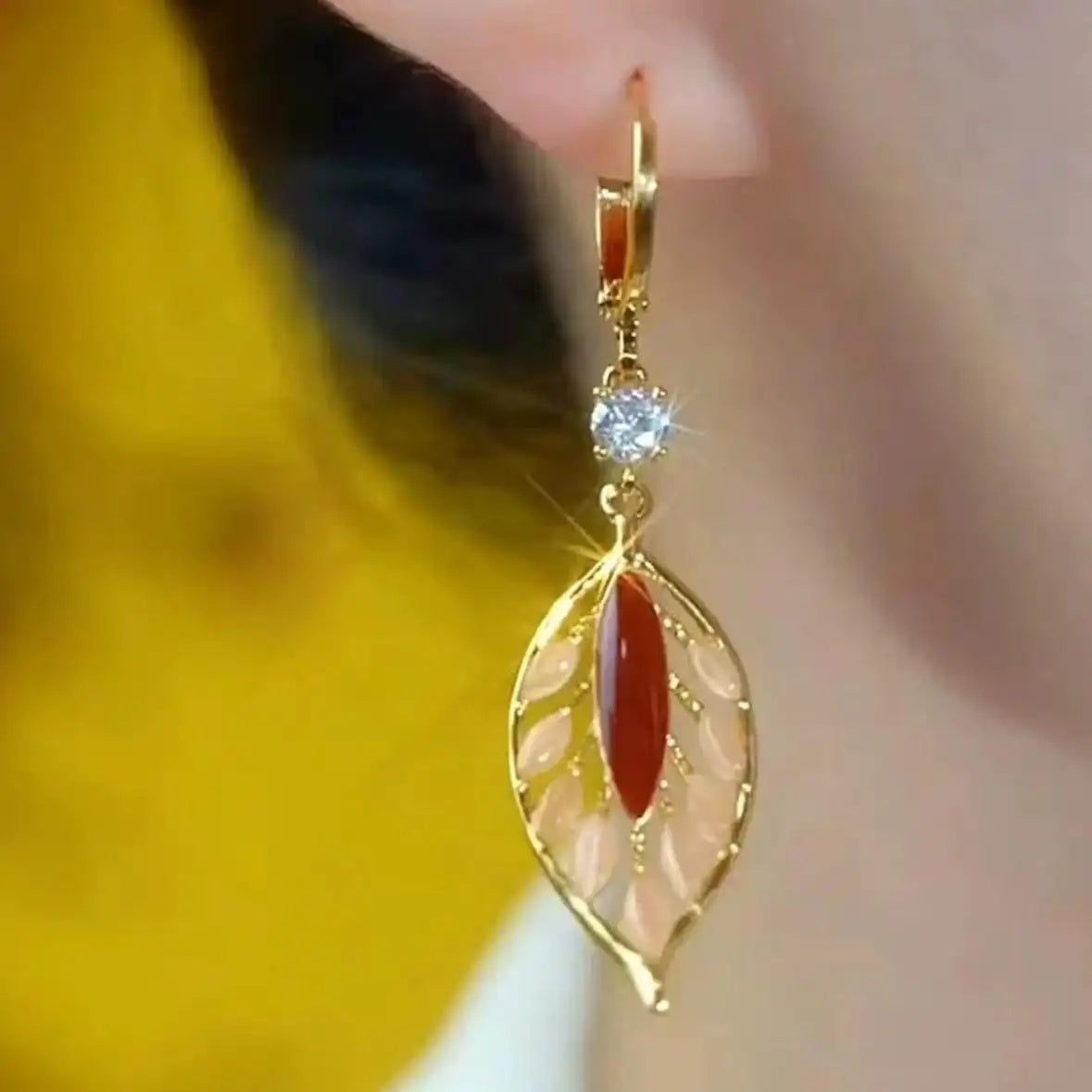 Red Leaf Earrings