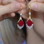 Red Rose Stones Earrings