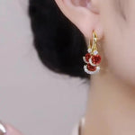 Red Rose Stud Earrings
