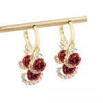 Red Rose Stud Earrings