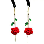 Red Rose Vintage Earrings