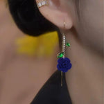 Red Rose Vintage Earrings