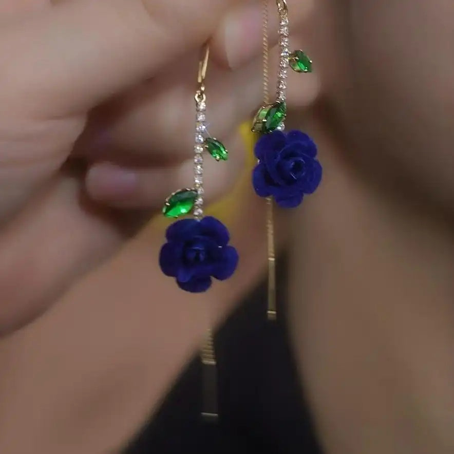 Red Rose Vintage Earrings