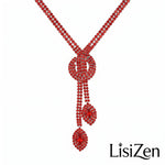 Red Ruby Color Crystal Teardrop Jewelry Set