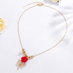 Red Stem Rose Pendant Necklace
