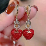 Red Stud Earrings
