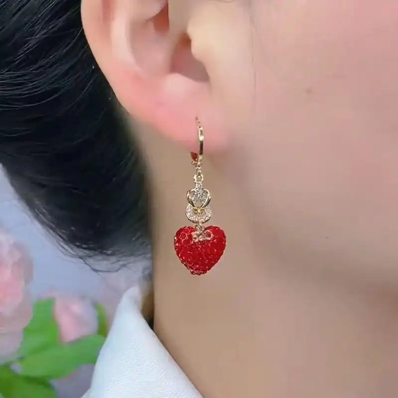 Red Stud Earrings