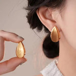 Retro Brushed Teardrop Drop Earrings