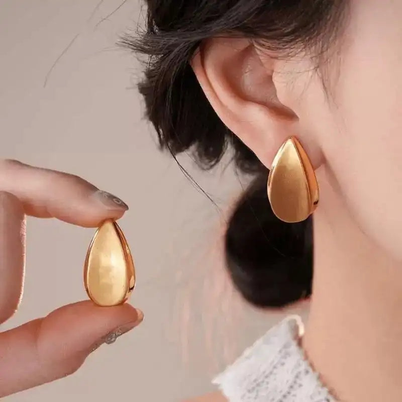 Retro Brushed Teardrop Drop Earrings