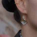 Retro Chinese Square Hoop Earrings
